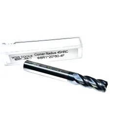 Frez węglikowy promieniowy VHM Fi 8 R1 x 60 45HRC